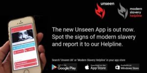 An image displaying the Unseen App. Advice to report it to the Helpline 