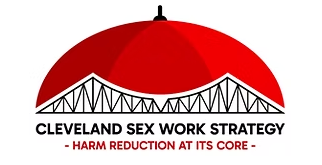 Red umbrella merged with the transporter bridge. Cleveland Sex Work Strategy 